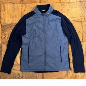 KJUS Blue & Navy Quilted Retention Full Zip Golf Jacket Size 54 XL Athleisure